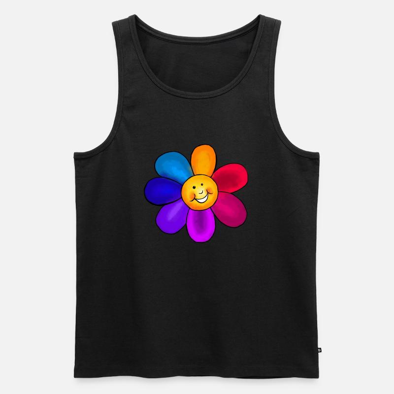 Bunte Blume - Männer Premium Bio Tank Top - Schwarz