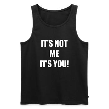 Ce n’est pas à moi, c’est à vous de décider ! - Débardeur bio Premium Homme - noir - Devant - AI Model Male 178 light (178cm)