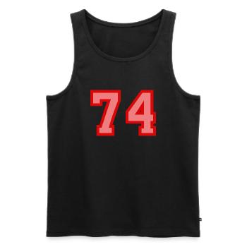 Cool Retro Retrostyle Numéro de maillot numéro de dos - Débardeur bio Premium Homme - noir - Devant - Michal (187cm)