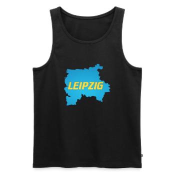 LEIPZIG - Men's Premium Organic Tank Top - black - Front - AI Model Male 178 light (178cm)
