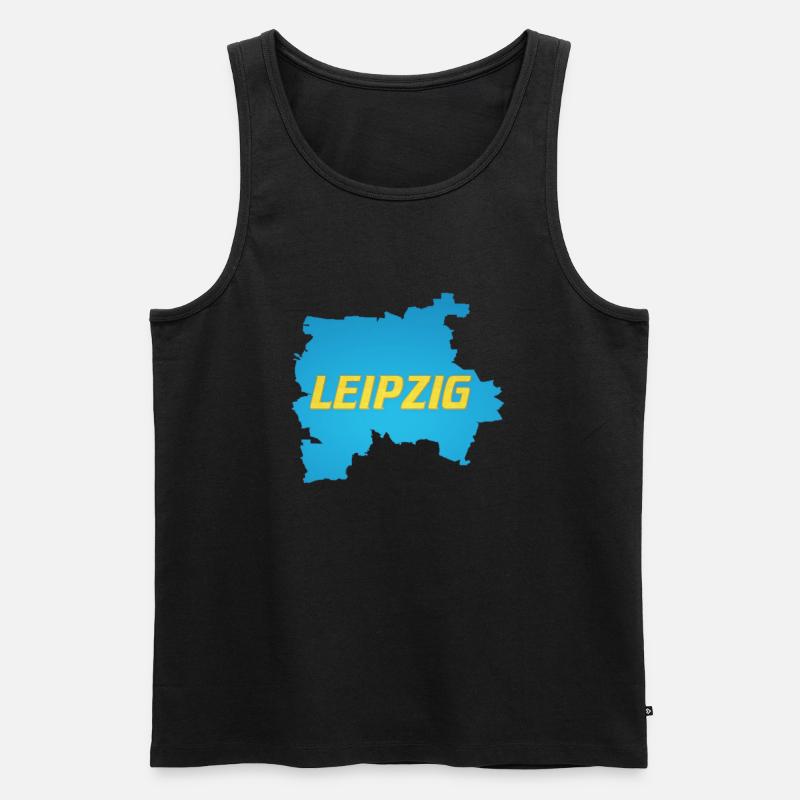 LEIPZIG - Männer Premium Bio Tank Top - Schwarz