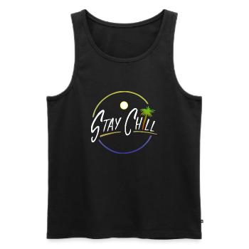Stay Chill - Débardeur bio Premium Homme - noir - Devant - AI Model Male 178 light (178cm)