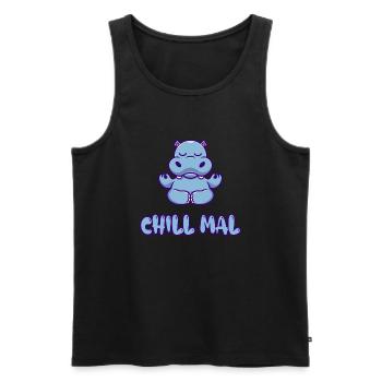 Chill Mal - Männer Premium Bio Tank Top - Schwarz - Vorne - AI Model Male 178 light (178cm)