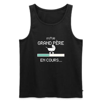 Futur Grand Prère pour Futur Papy Naissance Bébe - Men's Premium Organic Tank Top - black - Front - AI Model Male 178 light (178cm)