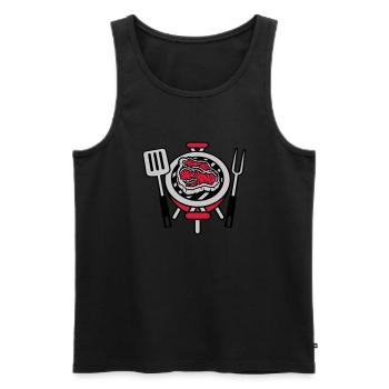 Steak BBQ Grillmeister Kohlegrill - Männer Premium Bio Tank Top - Schwarz - Vorne - AI Model Male 178 light (178cm)