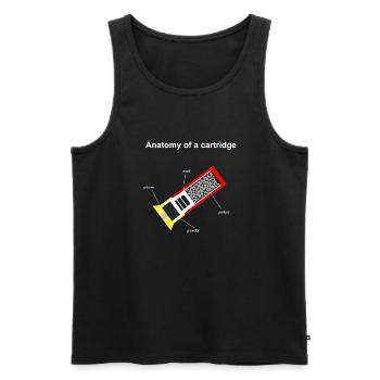 Anatomy of a cartridge - Débardeur bio Premium Homme - noir - Devant - AI Model Male 178 light (178cm)