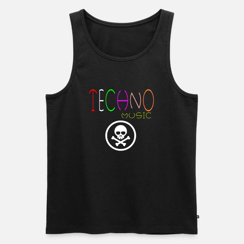 Techno-Musik-Logo - Männer Premium Bio Tank Top - Schwarz