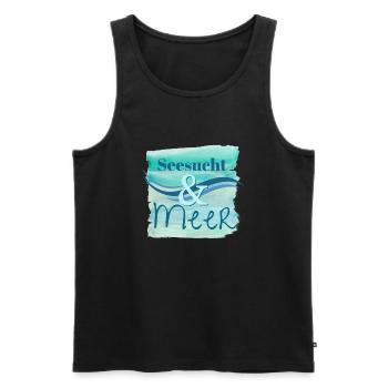 Seesucht & Meer - Männer Premium Bio Tank Top - Schwarz - Vorne - AI Model Male 178 light (178cm)