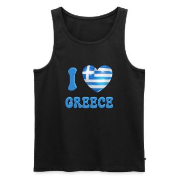 J''aime la Grèce - Débardeur bio Premium Homme - noir - Devant - AI Model Male 178 light (178cm)