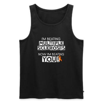 I'm Beating MS, Now I'm Beating You! - Men's Premium Organic Tank Top - black - Front - AI Model Male 178 light (178cm)