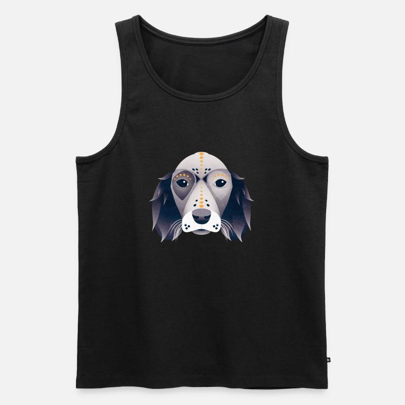 Stylized Dog - Männer Premium Bio Tank Top - Schwarz