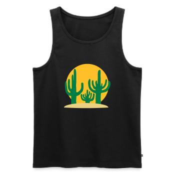 Sun 3 Cactus Desert - Men's Premium Organic Tank Top - black - Front - AI Model Male 178 light (178cm)