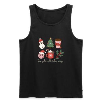 Jingle all t way Weihnachten Retro Weihnachtslied - Männer Premium Bio Tank Top - Schwarz - Vorne - AI Model Male 178 light (178cm)