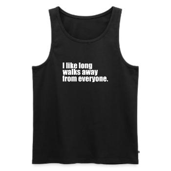 long walks funny quote - Men's Premium Organic Tank Top - black - Front - Michal (187cm)