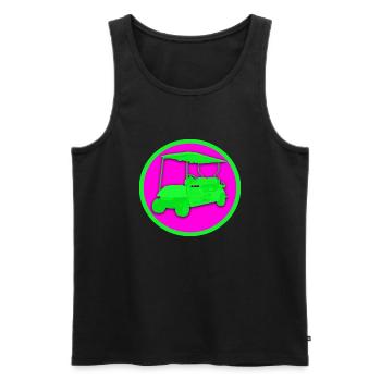 Fancy Golfcar - Männer Premium Bio Tank Top - Schwarz - Vorne - AI Model Male 178 light (178cm)