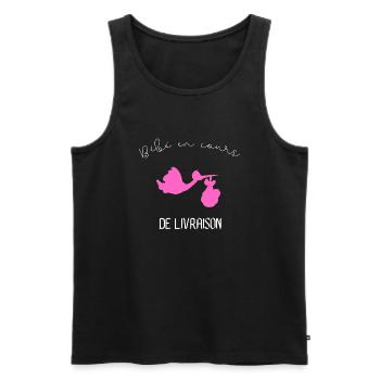 bébé en cours de livraison fille - Débardeur bio Premium Homme - noir - Devant - Michal (187cm)