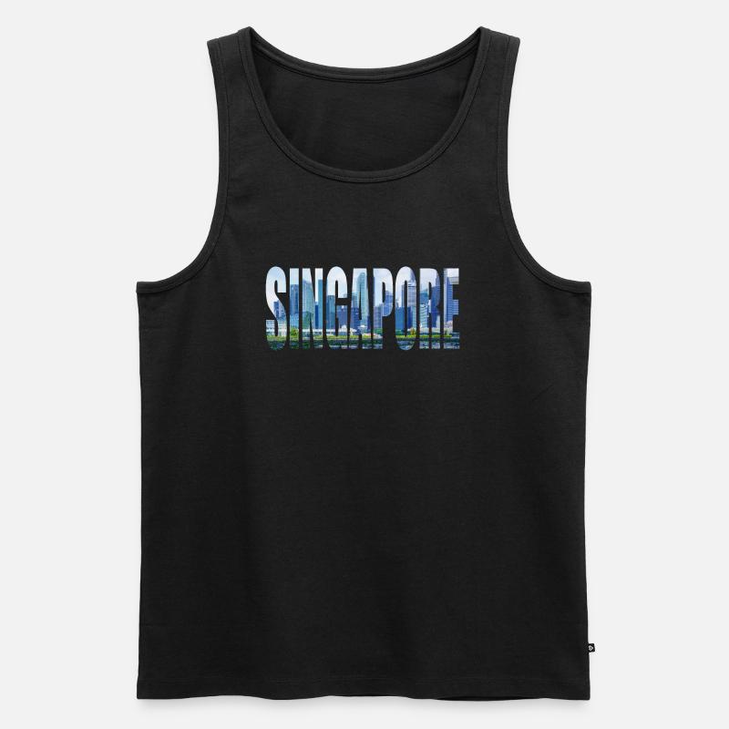 singapur - Männer Premium Bio Tank Top - Schwarz