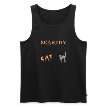 Halloween chat effrayé d'Halloween - Débardeur bio Premium Homme - noir - Devant - AI Model Male 178 light (178cm)