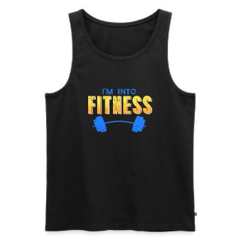 Je suis dans le fitness génial Retro Fitness Trainer - Débardeur bio Premium Homme - noir - Devant - Michal (187cm)