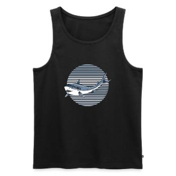 Hai - Männer Premium Bio Tank Top - Schwarz - Vorne - Michal (187cm)