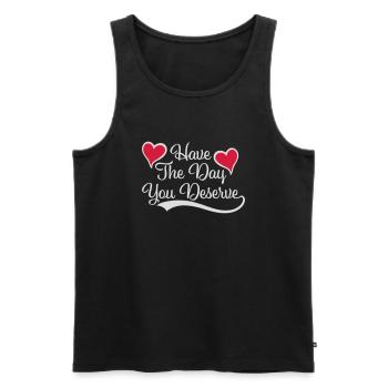 the day you deserve - Men's Premium Organic Tank Top - black - Front - AI Model Male 178 light (178cm)
