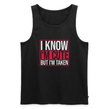 cute but taken quote - Men's Premium Organic Tank Top - black - Front - Michal (187cm)