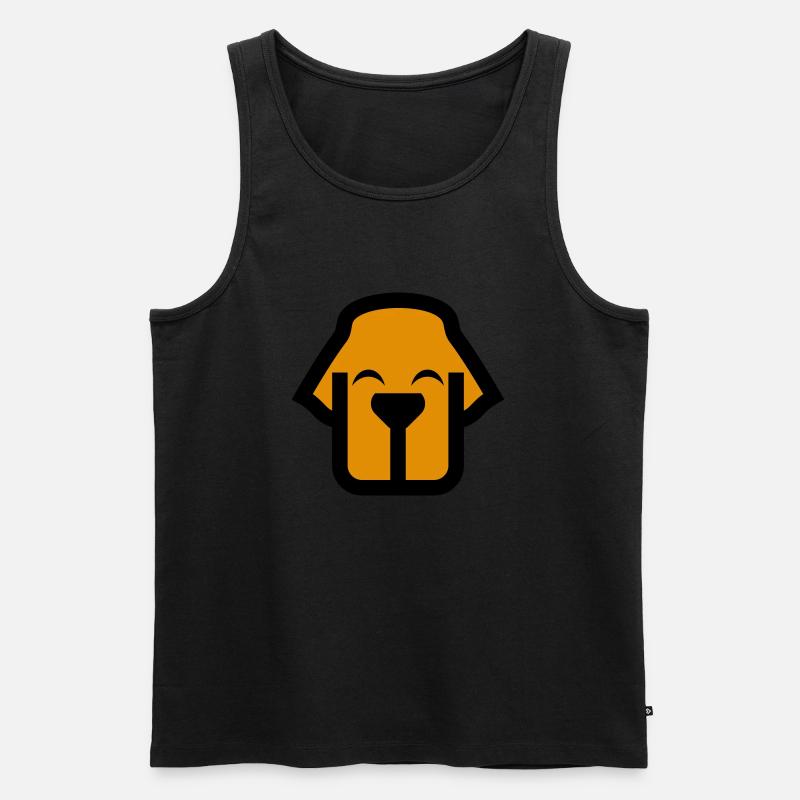 Hundegesicht Comic Logo - Männer Premium Bio Tank Top - Schwarz