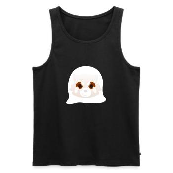 Red panda disguised as a ghost for Halloween - Men's Premium Organic Tank Top - black - Front - AI Model Male 178 light (178cm)
