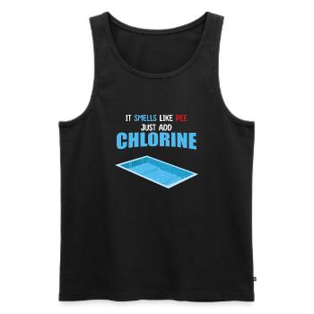 Es riecht nach Urin gib Chlor in den Pool - Männer Premium Bio Tank Top - Schwarz - Vorne - AI Model Male 178 light (178cm)
