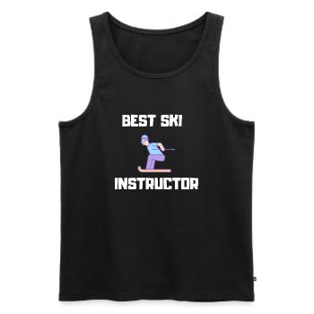 Bester Ski Lehrer Beste Ski Lehrerin - Männer Premium Bio Tank Top - Schwarz - Vorne - AI Model Male 178 light (178cm)