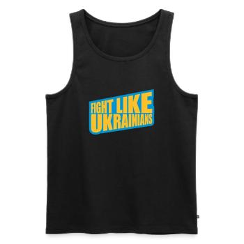 se battre comme citation des ukrainiens - Débardeur bio Premium Homme - noir - Devant - AI Model Male 178 light (178cm)