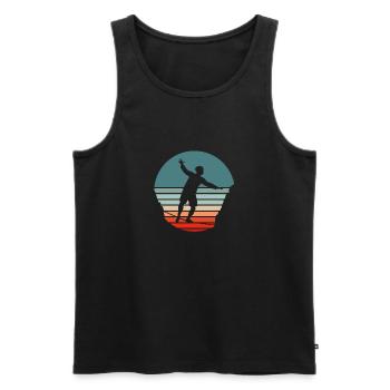 Slackline - Silhouette - Live on Tape Slogan - Men's Premium Organic Tank Top - black - Front - Michal (187cm)