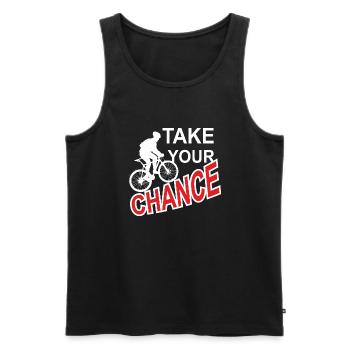 Radfahrer Take your chance - Männer Premium Bio Tank Top - Schwarz - Vorne - AI Model Male 178 light (178cm)