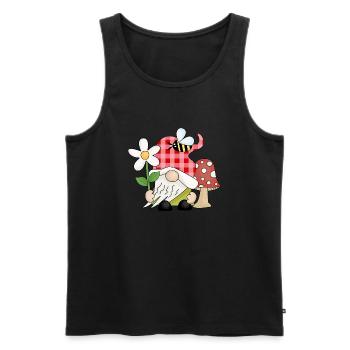 Whimsical Garden Gnome - Men's Premium Organic Tank Top - black - Front - Michal (187cm)
