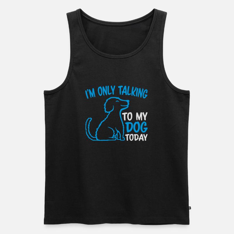 only talking to dog - Männer Premium Bio Tank Top - Schwarz