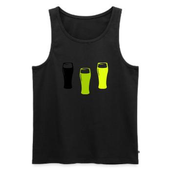Bier Gläser - Männer Premium Bio Tank Top - Schwarz - Vorne - Michal (187cm)