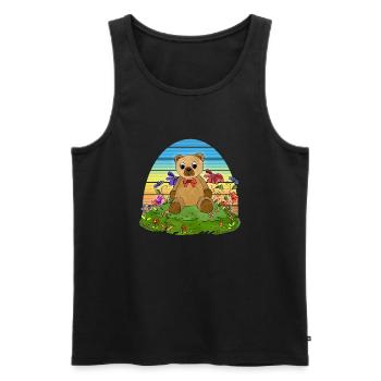 teddy bear - Men's Premium Organic Tank Top - black - Front - AI Model Male 178 light (178cm)
