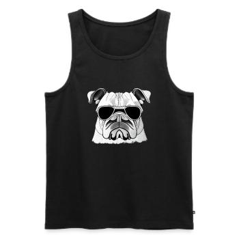 Chiens bouledogues avec lunettes de soleil motif cool - Débardeur bio Premium Homme - noir - Devant - Michal (187cm)