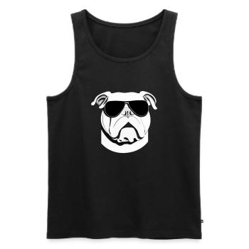 Chiens bouledogues avec lunettes de soleil motif cool - Débardeur bio Premium Homme - noir - Devant - Michal (187cm)