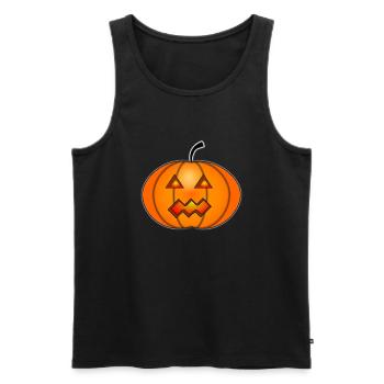 Halloween Pumpkin Head - Men's Premium Organic Tank Top - black - Front - Michal (187cm)