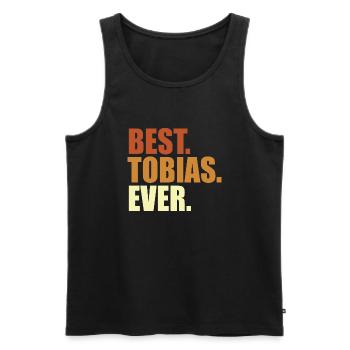 Tobias Nom Citation Cadeau - Débardeur bio Premium Homme - noir - Devant - Michal (187cm)