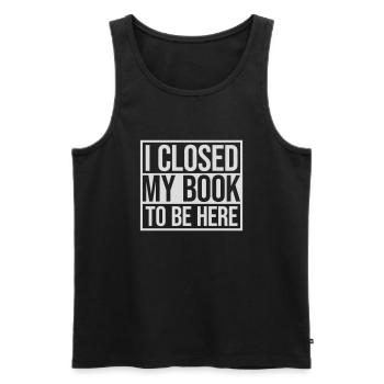 I closed my book - Männer Premium Bio Tank Top - Schwarz - Vorne - AI Model Male 178 light (178cm)