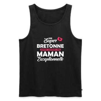 super bretonne - maman exceptionnelle - Débardeur bio Premium Homme - noir - Devant - Michal (187cm)