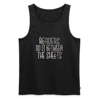 school book lover feminine love comics book worm - Männer Premium Bio Tank Top - Schwarz - Vorne - AI Model Male 178 light (178cm)