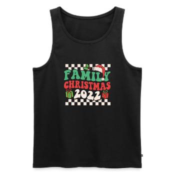 Familienweihnacht 2022 Familie Passender Weihnachtspyjama - Männer Premium Bio Tank Top - Schwarz - Vorne - Michal (187cm)