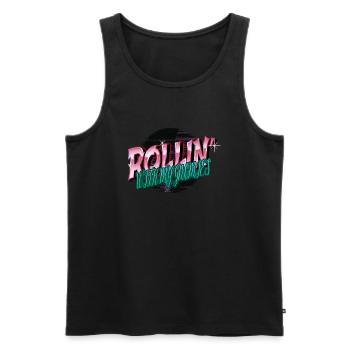 Dino Bodybuilder Bubaprints Birthday Dinosaur - Men's Premium Organic Tank Top - black - Front - Michal (187cm)