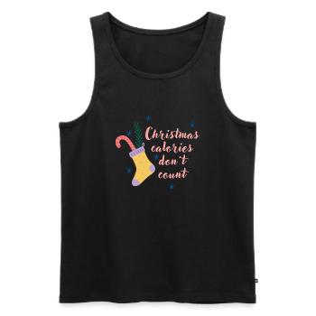 Christmas Calories Do Not Count, Christmas Joke - Men's Premium Organic Tank Top - black - Front - Michal (187cm)