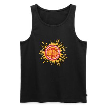 pizza thinks about me - Men's Premium Organic Tank Top - black - Front - Michal (187cm)