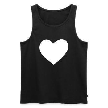 Herz Symbol Liebe süß Herzen rosa Zeichnung Vektor - Männer Premium Bio Tank Top - Schwarz - Vorne - Michal (187cm)