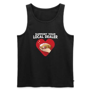 Support your local Döner Kebab Dealer - Men's Premium Organic Tank Top - black - Front - AI Model Male 178 light (178cm)